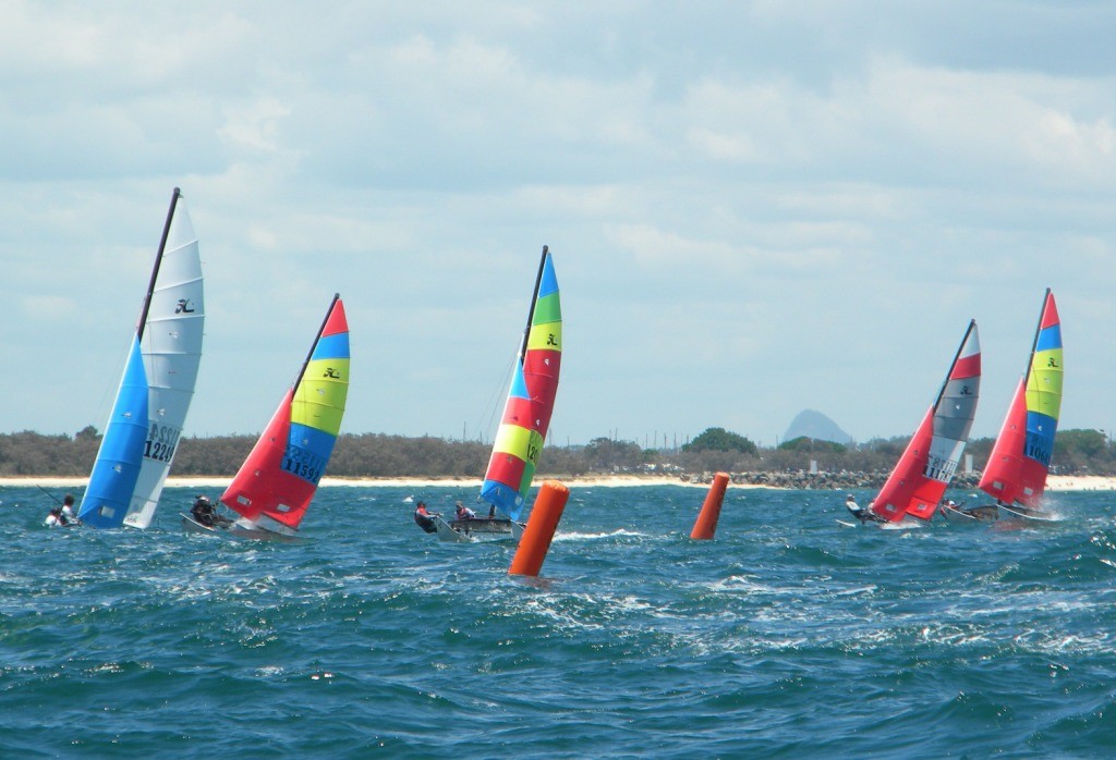 Hobie Cats rounding the SCYC race buoys - Australian Hobie Nationals <br />
 © Jay Grant - SCYC